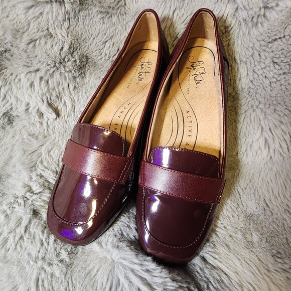 Life Stride Shoes - Burgandy life stride patent leather flats 8 W